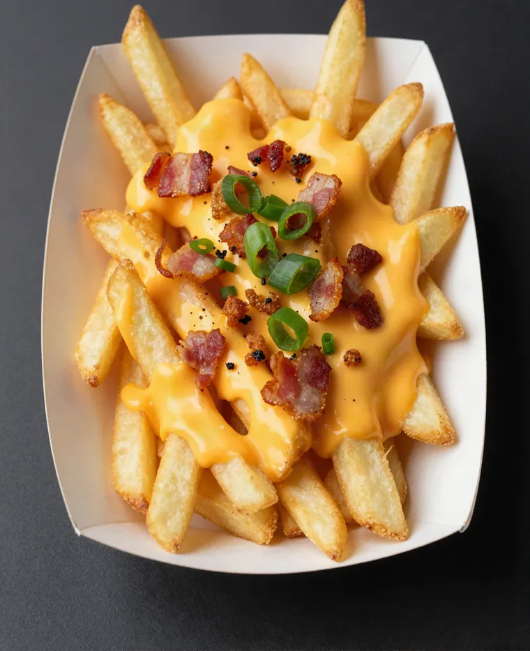 Papas cheddar, bacon y verdeo de BAFF, Chascomús (foto ilustrativa)